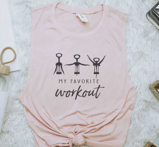 'My Favorite Workout Is Wine’ Bella Canvas Muscle Tank Top